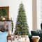 Glitzhome® 7.5ft Pre-Lit Green Slim Fir Artificial Christmas Tree, Multicolor LED Lights